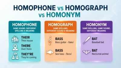 Homophone vs Homograph vs Homonym