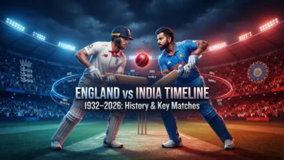 England Cricket Team vs India National Cricket Team Timeline